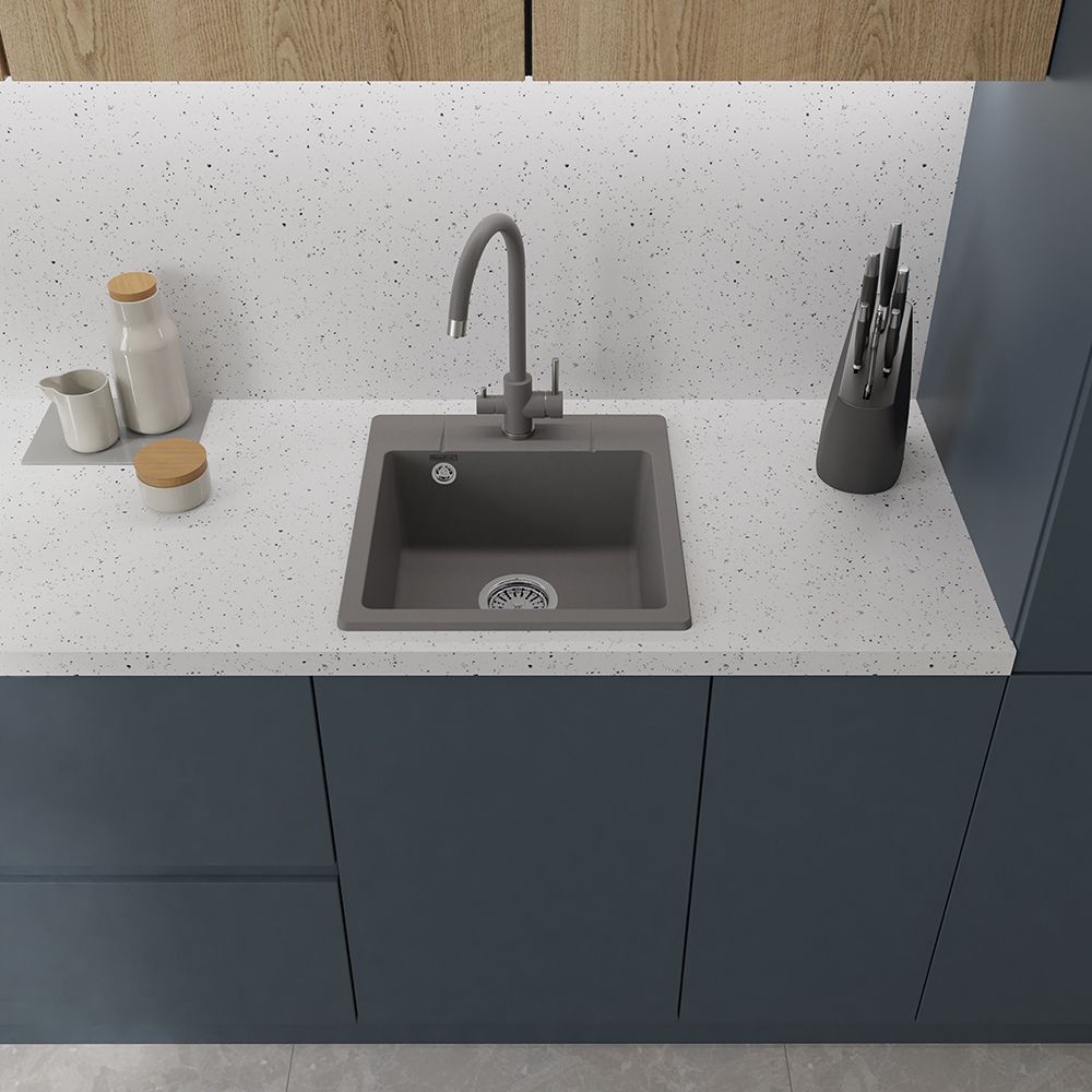 Смеситель для кухни с подключением фильтра GranFest Z-5420, темно-серый