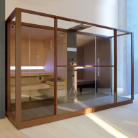 Effegibi Logica Сауна с хаммам и душем, для ниши, 373x250xh226см, отделка: Soft Sand
