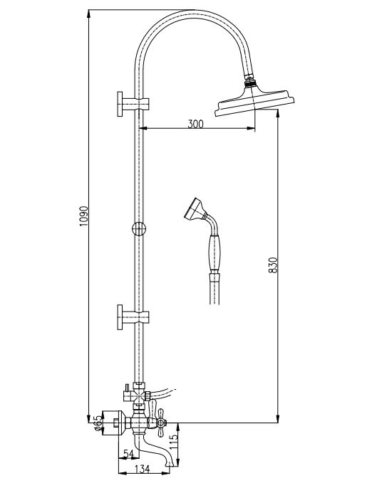 Душевая система Rav Slezak Morava MK159.5/3Z