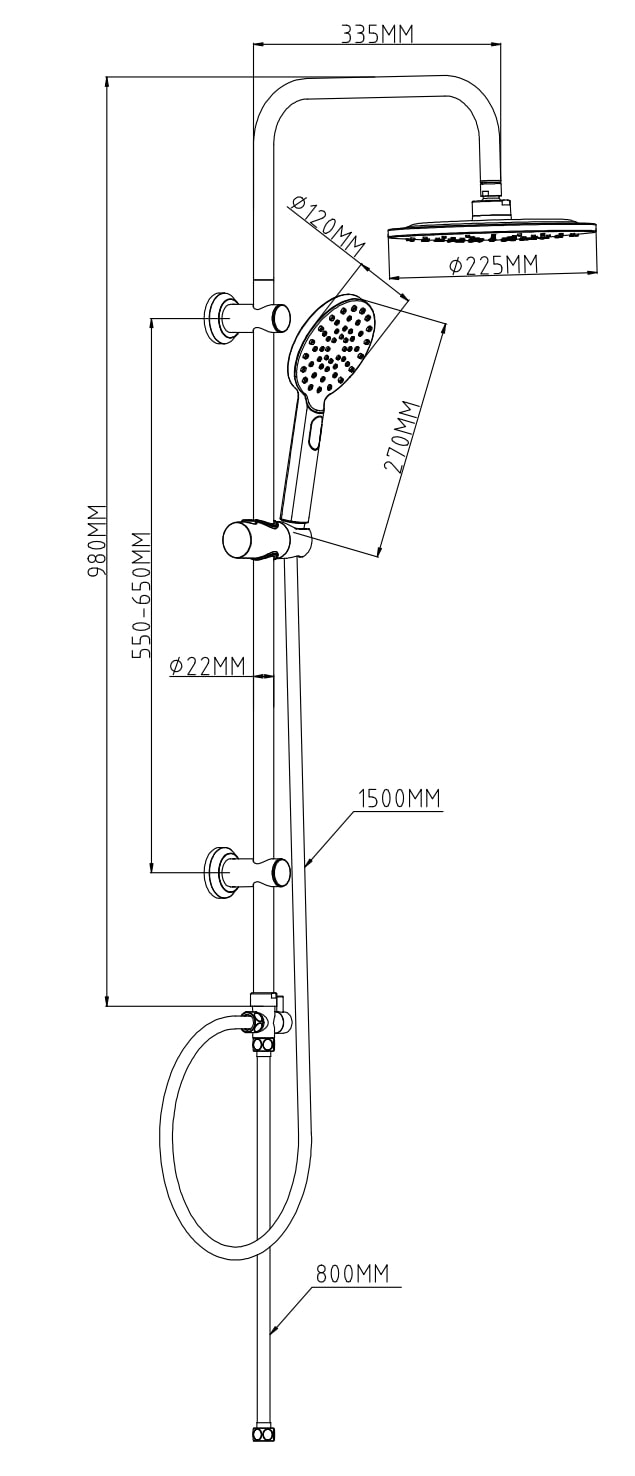 Душевая система, артикул: ST03, ESKO, артикул ST03