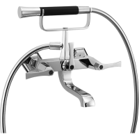 CISAL Cherie Смеситель для ванны двухрычажный, с душевым комплектом, цвет хром/черный