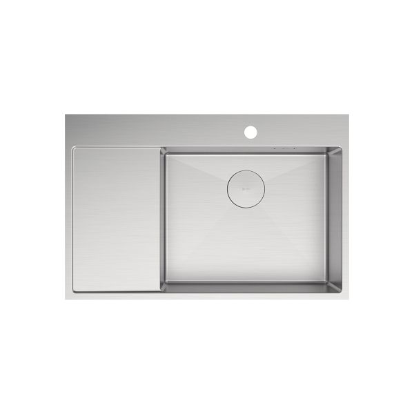 Кухонная мойка Lemark KEZADRA 780P прямоугольная с крылом из нержавеющей стали  (чаша СПРАВА) цвет: сталь (9937153)