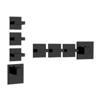 Gessi Rettangolo Встраиваемый термостат, подключение на 3/4”, с 3мя независимыми выходами(внешние части), цвет: черный