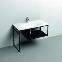KERASAN SHAPE LOUISE Структура 1020х520 мм., напольная, нержавеющая сталь, полка черная, цвет черный матовый KERASAN SHAPE LOUISE Структура 1020х520 мм., напольная, нержавеющая сталь, полка черная, цвет черный матовый
