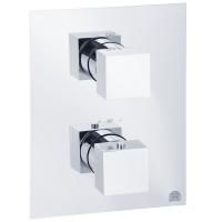 KVANT См-ль скрытого монтажа моноком., 3-х позиционный термостат. с девиатором, хром