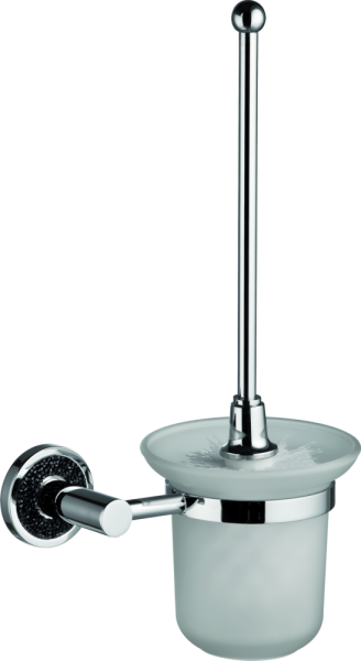 Sanibano Ebano, настенный стеклянный ёрш, цвет хром-кристаллы Swarovski black