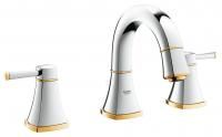 Смеситель для раковины GROHE Grandera с донным клапаном и низким изливом, хром/золото (20417IG0) Смеситель для раковины GROHE Grandera с донным клапаном и низким изливом, хром/золото (20417IG0)