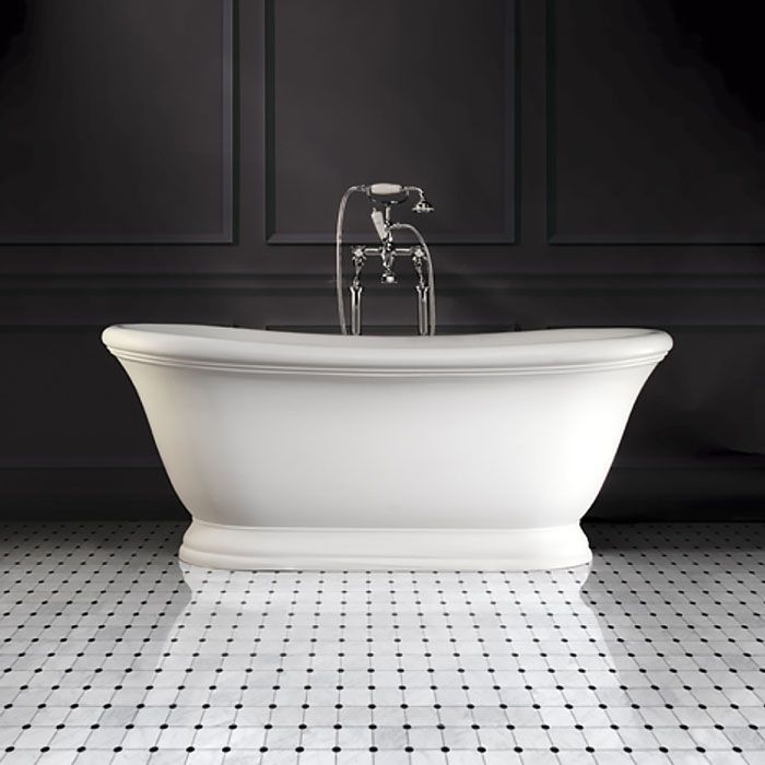 Devon Aurora Ванна 171x87/5xh70,5cм,свободностоящая, встроенный перелив, донный клапан с крышкой из White Tec Plus, сифон, цвет: белый
