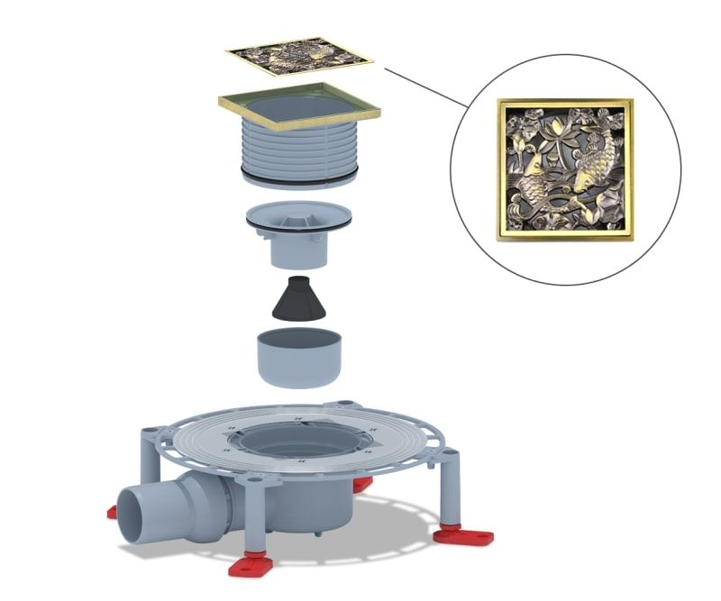 Душевой трап Bronze de Luxe 21980-5602, бронза, артикул 21980-5602