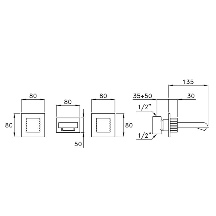 Stella Casanova Встраиваемый смеситель для ванны 3250, цвет: хром