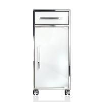 Decor Walther RS 1 Шкафчик передвижной 38x30x80см, стекло белое, цвет: сталь полированная ЗАКАЗ ПО ЗАПРОСУ