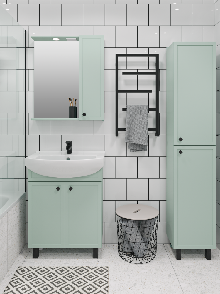 Тумба Runo Римини 65 мята под умывальник 00-00001182 (Best 65) (00-00001273), артикул 00-00001273