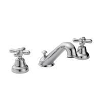 HUBER Croisette Смеситель на раковину на 3 отв, двухвентильный , с донным клапаном, цвет хром