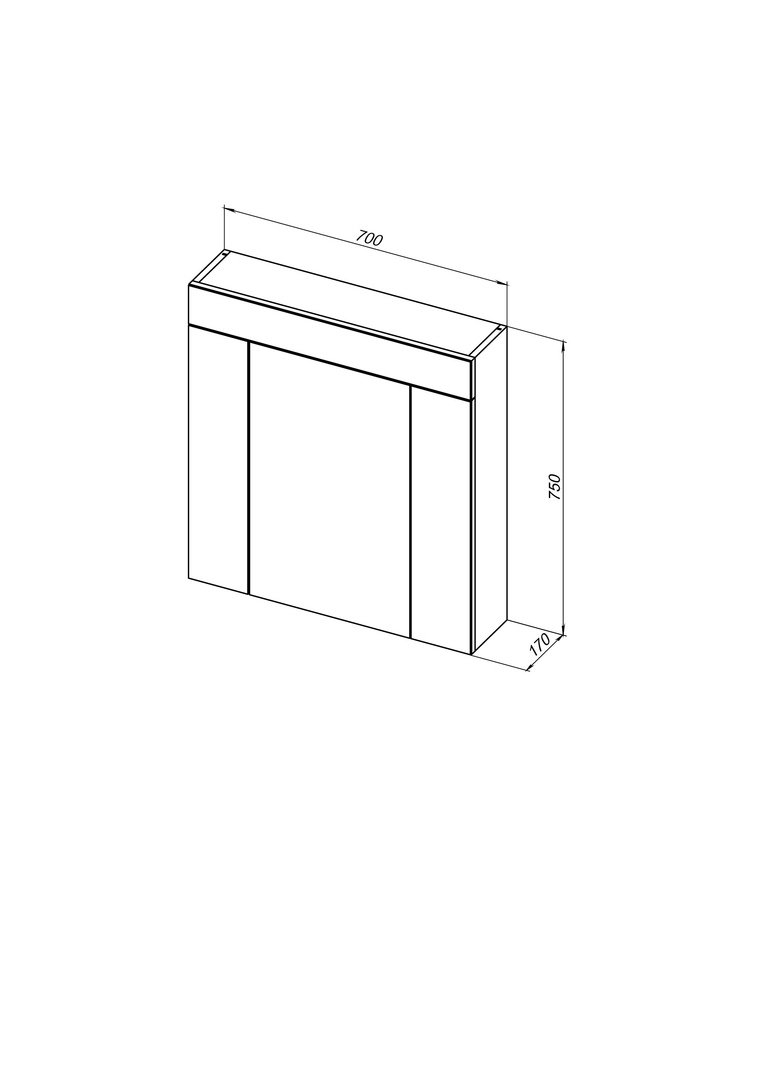 Зеркальный шкаф De Aqua Эколь 70 белый