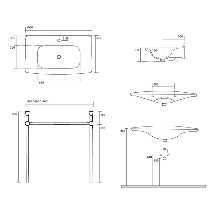 Kerasan  The New Yorker Раковина 100*53см, с 1 отв. под смеситель , цвет: черный матовый, артикул 564231