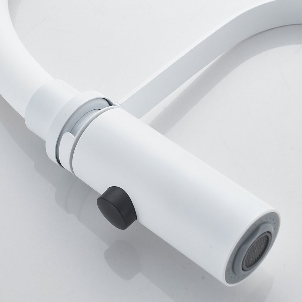 Смеситель для кухни с гибким изливом и режимом "душ" Shevanik S943C-1, белый, артикул S943C-1