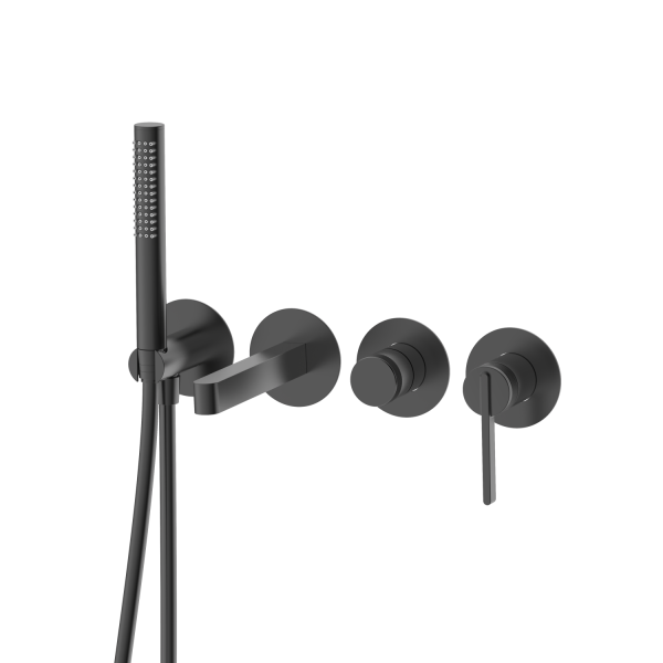 Смеситель для ванны настенный 4 отверстия DQ Bonn графит (DA1704806)