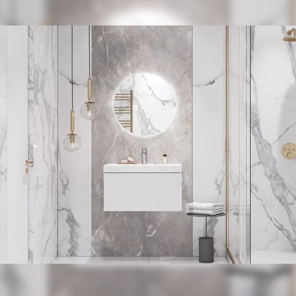 Тумба под раковину подвесная Velvex Compo tp.COM.9696.70.1Y белый глянец, 70 см, артикул tp.COM.9696.70.1Y белый глянец