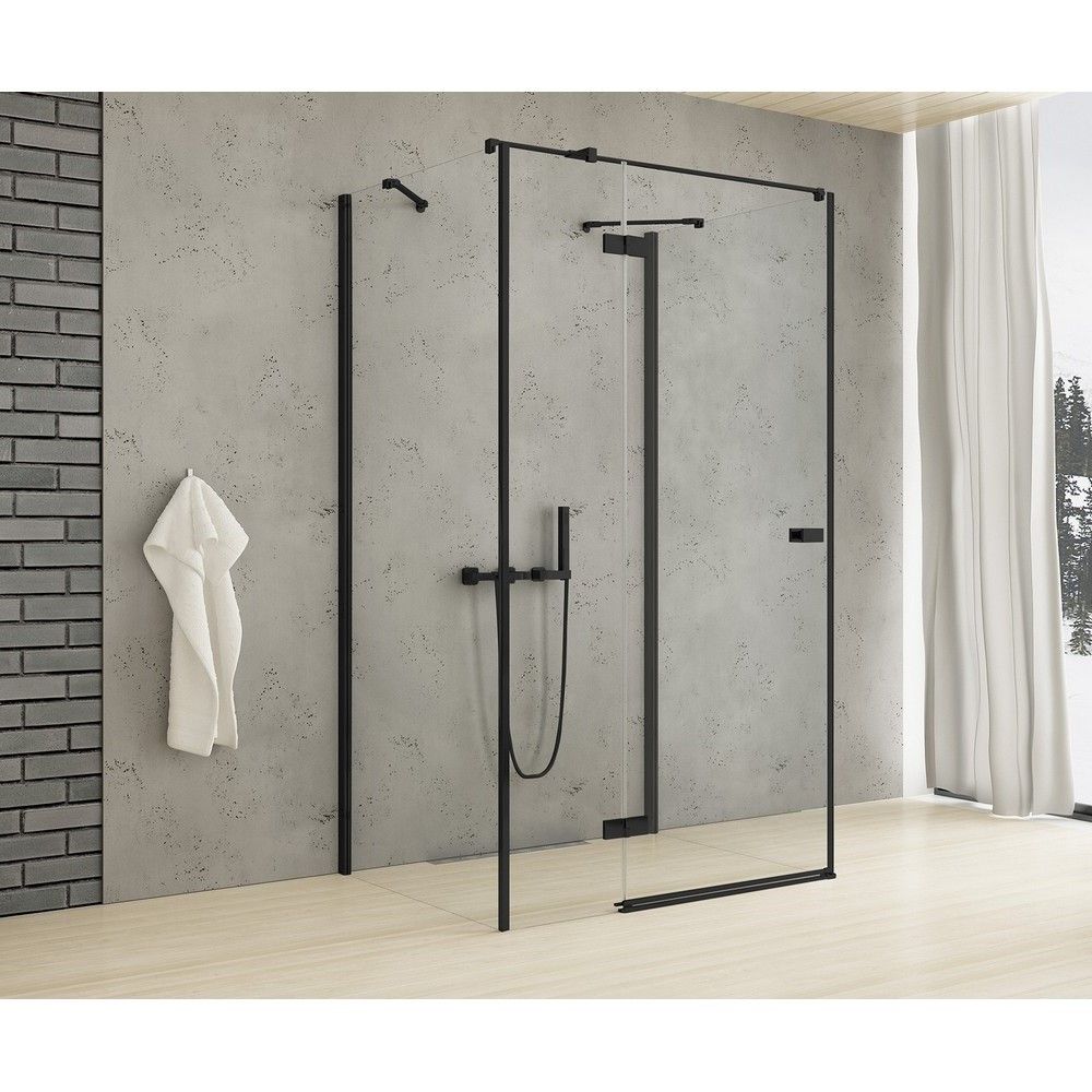 Душевое ограждение NEW TRENDY REFLEXA BLACK R 110x80x200 EXK-1382 (черный)