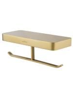 Двойной держатель для туалетной бумаги с полкой WONZON & WOGHAND LOTTE, Брашированное золото (WW-8356-BG)