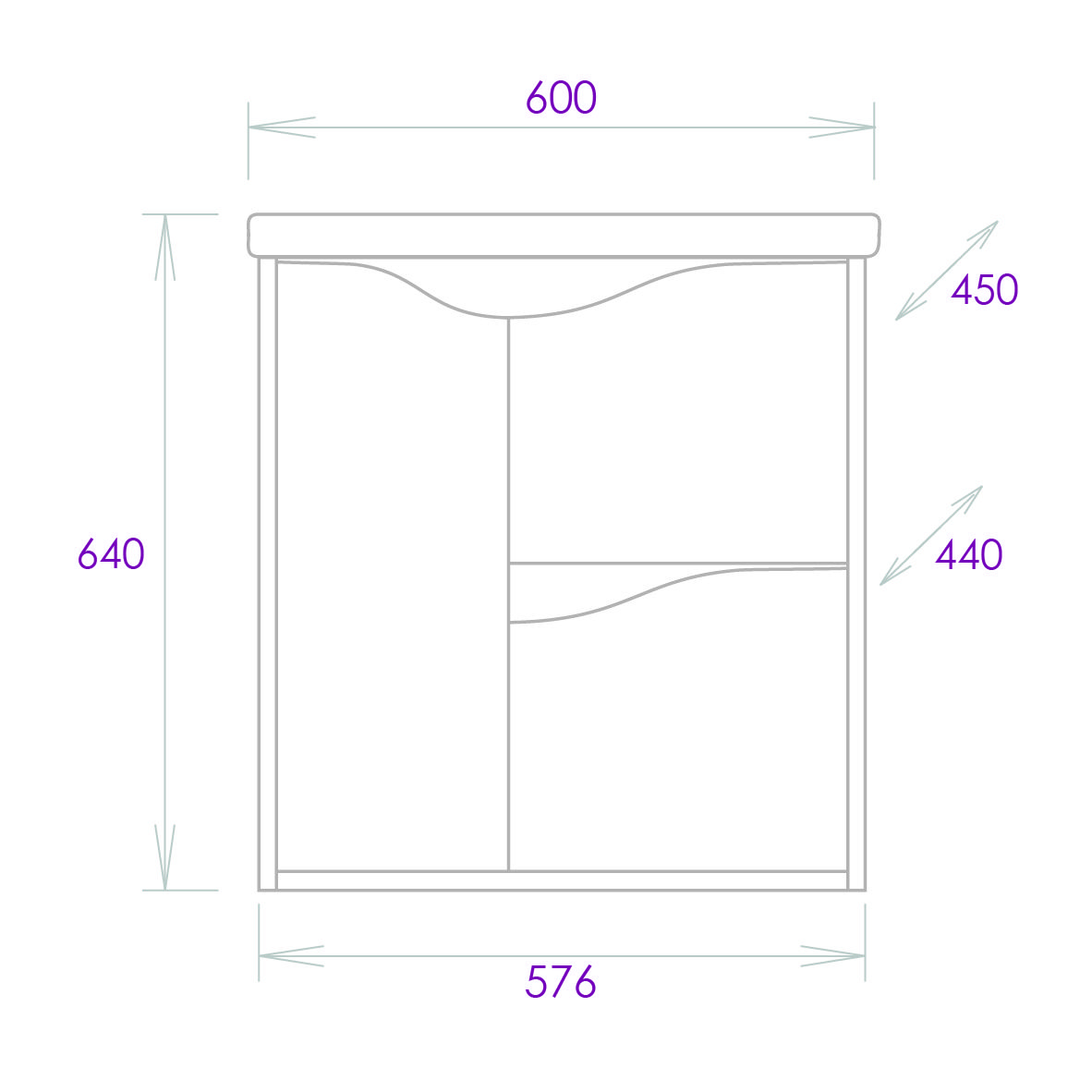 Тумба Onika Брендон 60 подвесная, бетон крем/камень светлый (ум.Миранда 60)