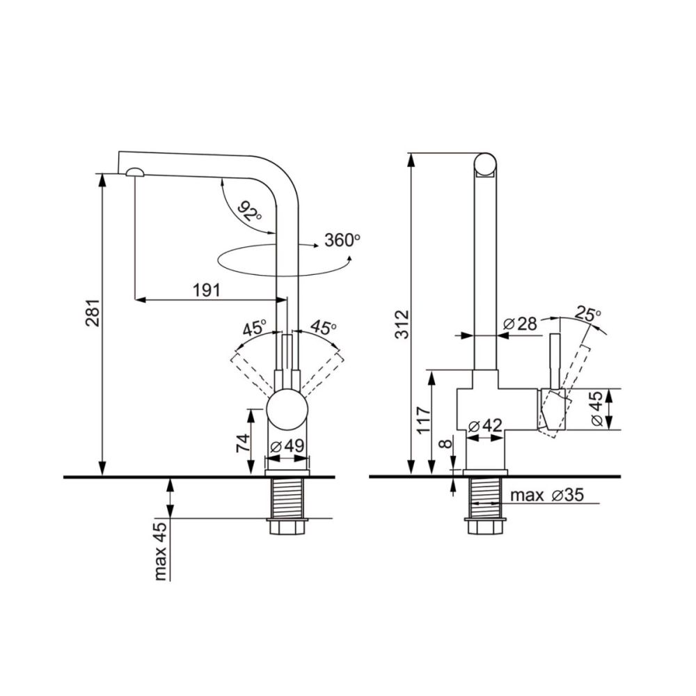 Смеситель для кухни Ulgran  UQ-022-09, асфальт, артикул UQ-022-09