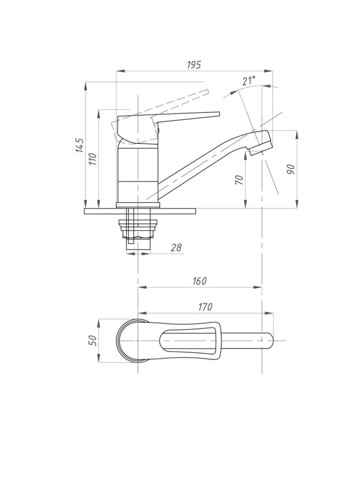 Смеситель для кухни ПСМ-ПРОФСАН PSM-215-017 ПЛЮС тип См-УмОЦБА, См-МОЦБА, артикул PSM-215-017