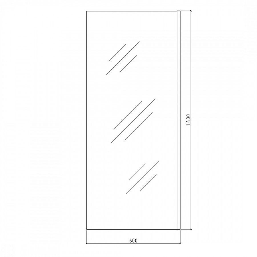 Шторка на ванну 60х140 см Maretti Marta MA41F6014098-560, профиль черный, артикул MA41F6014098-560