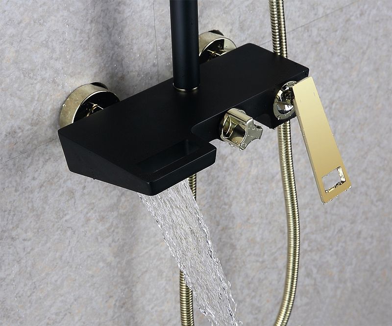 Душевая система Bronze de Luxe Quadro LT919B Черный Золото Душевая система Bronze de Luxe Quadro LT919B Черный Золото