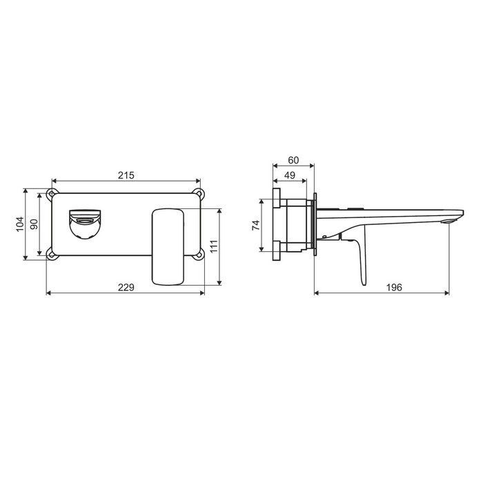 Смеситель для умывальника скрытого монтажа EXCELLENT Keria AREX.2016CR (хром)