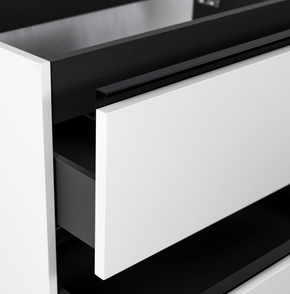 Visobath Granada, тумба 100 см, 2 ящика c черными ручками, цвет белый матовый лак (B-Ada), артикул 87525/87605