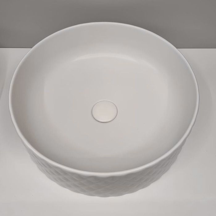 Artceram ROMBO Раковина накладная,Ø44,5хh14,5см, без отв под смеситель, без перелива, цвет: белый матовый