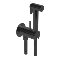 Huber Shower Гигиенический душ со шлангом 120 см,вывод с держателем и встроенный прогрессивный картридж, цвет черный матовый