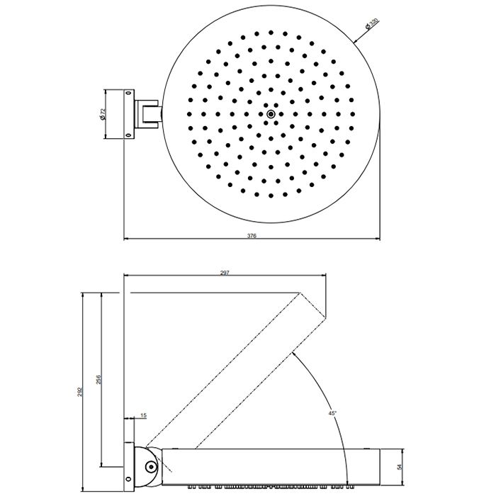 GESSI Origini Верхний душ,защитой от известкового налета, цвет: Black XL