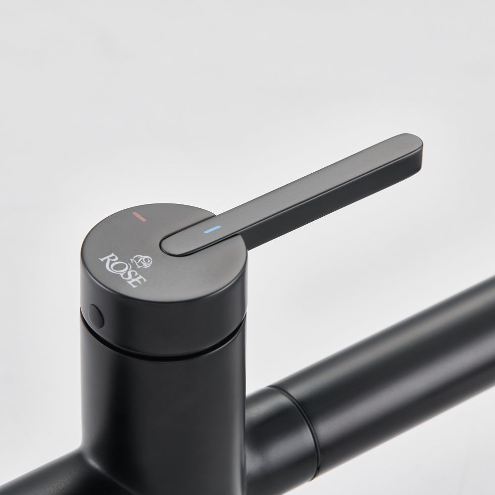 Смеситель для кухни с подключением фильтра для воды Rose R458H, черный