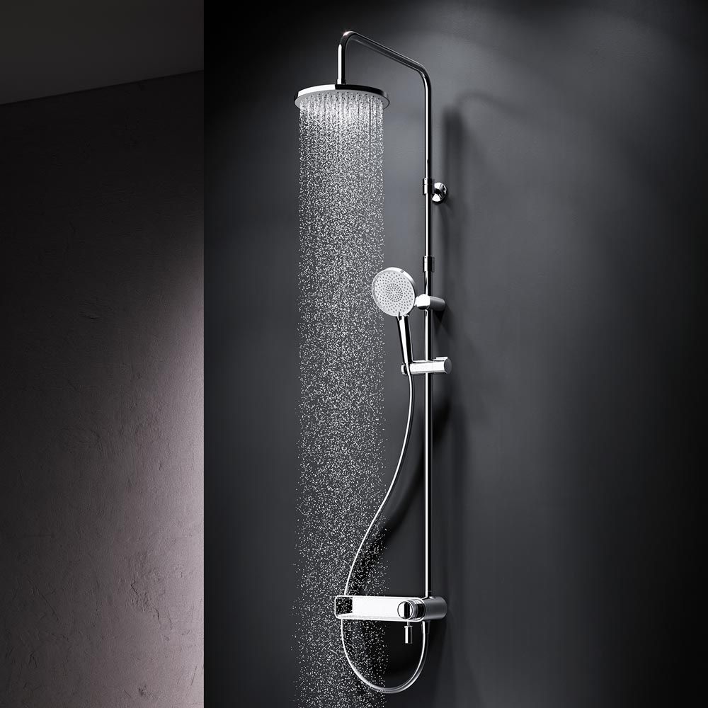 F0785A700 X-Joy, душ.система: см-ль-полка д/ванны/душа, душ.штанга, верхн. душ 220мм, ручн.душ, хром