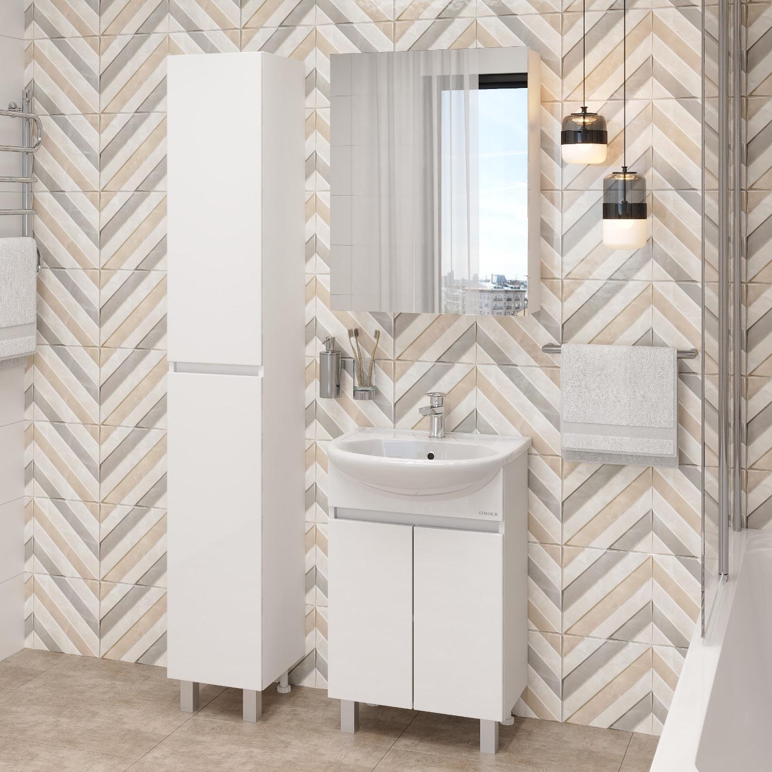 Тумба Onika Милтон 60 напольная, белая (ум. Уют 60)