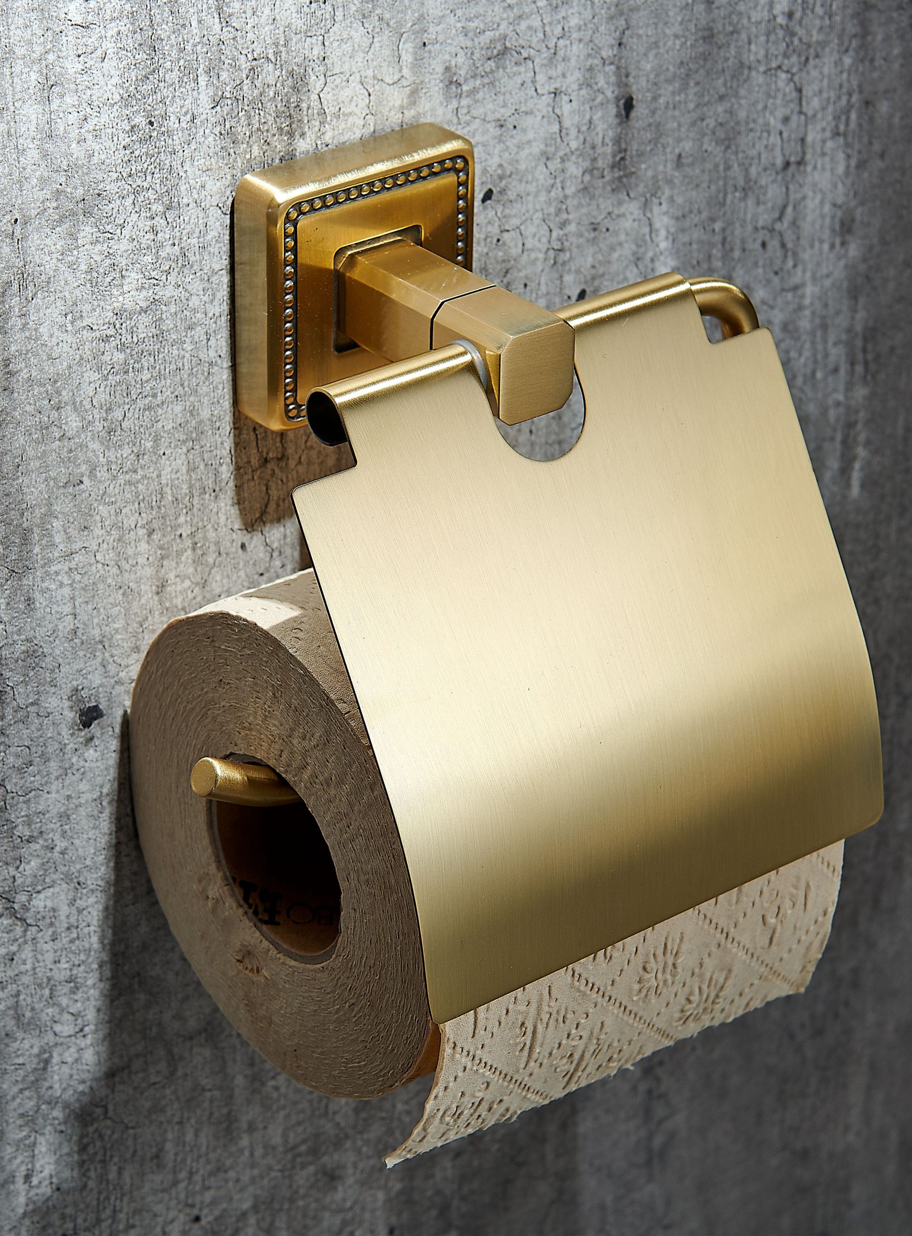 Держатель для туалетной бумаги с крышкой WONZON & WOGHAND ROMA, Бронза (WW-7226)