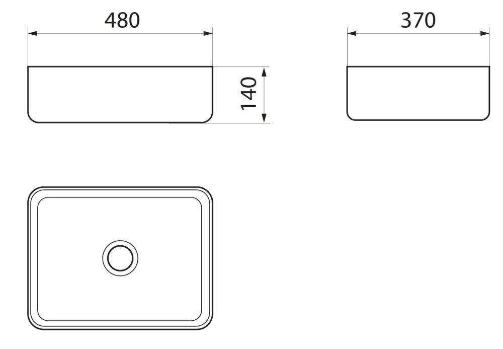 Умывальник RUNO мебельный Lavello 48х37 (00-00001449), артикул 00-00001449