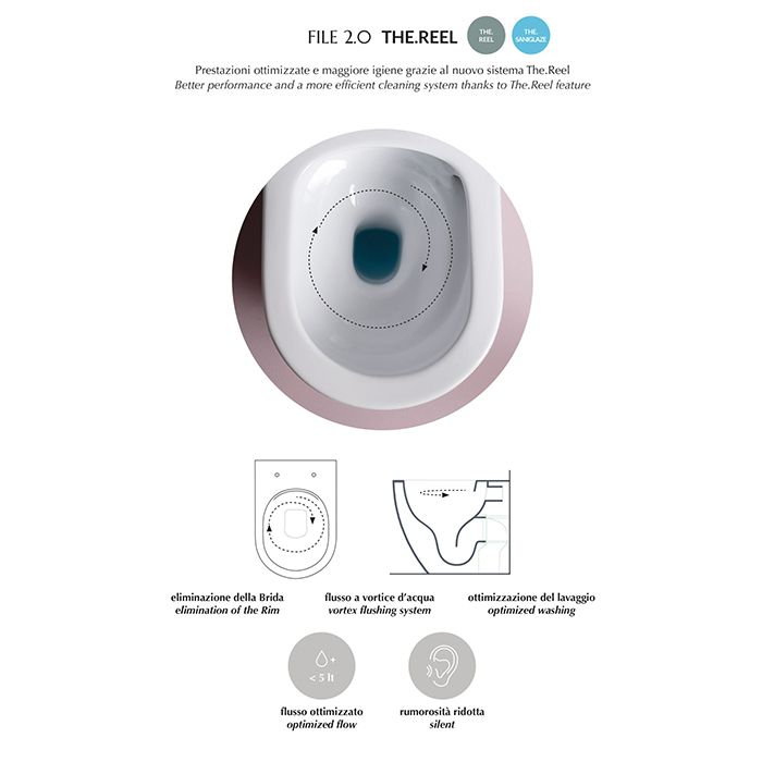 Унитаз, Artceram, File 2.0, традиционный (с закрытым смывным краем), тип установки-подвесной, ширина, мм-370, глубина, мм-520, высота, мм-370, форма чаши-овальная, выпуск-горизонтальный, материал-керамика, сиденье-необходимо заказать, вид грязеотталкивающ
