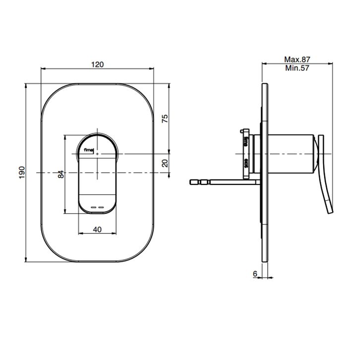 Fima Carlo Frattini Flo Смеситель для душа, встраиваемый, цвет: золото