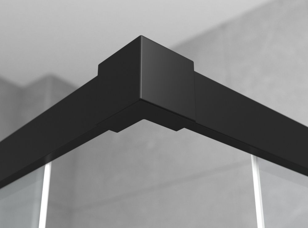 Душевой уголок Ambassador Queen Black 11011204-ST10, квадратный, линейный трап, 100х100