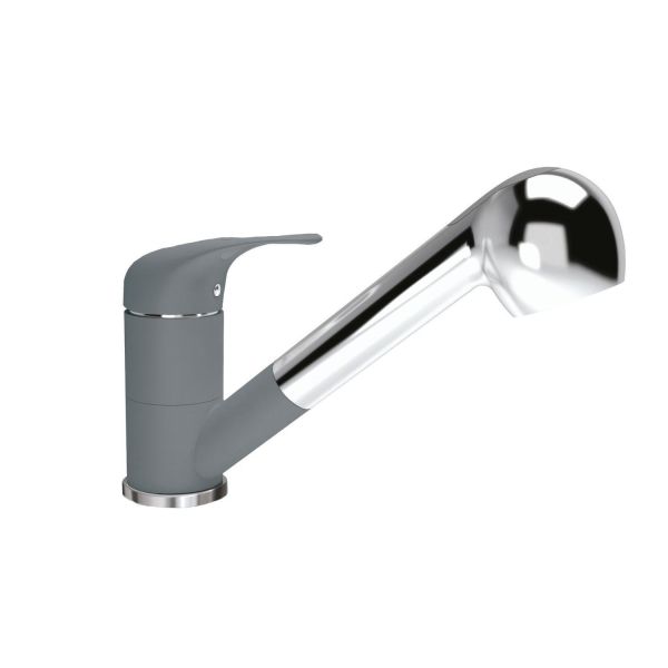 Смеситель для кухни с выдвижным изливом Florentina СИГМА 313.14L.1223.307, серый шёлк