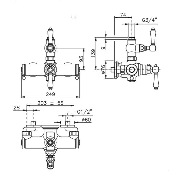 Nicolazzi Termostatico Термостатический смеситель, вывод сверху 3/4, цвет:  Bronze Plated, артикул 4917BZ18