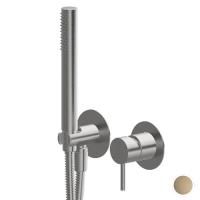 Newform X-STEEL 316 Наружная часть встр. душ. смесителя, ручной душ, кронштейн, шланг 150 см, (для 27852) цвет: PVD Brushed pale gold Newform X-STEEL 316 Наружная часть встр. душ. смесителя, ручной душ, кронштейн, шланг 150 см, (для 27852) цвет: PVD Brushed pale gold