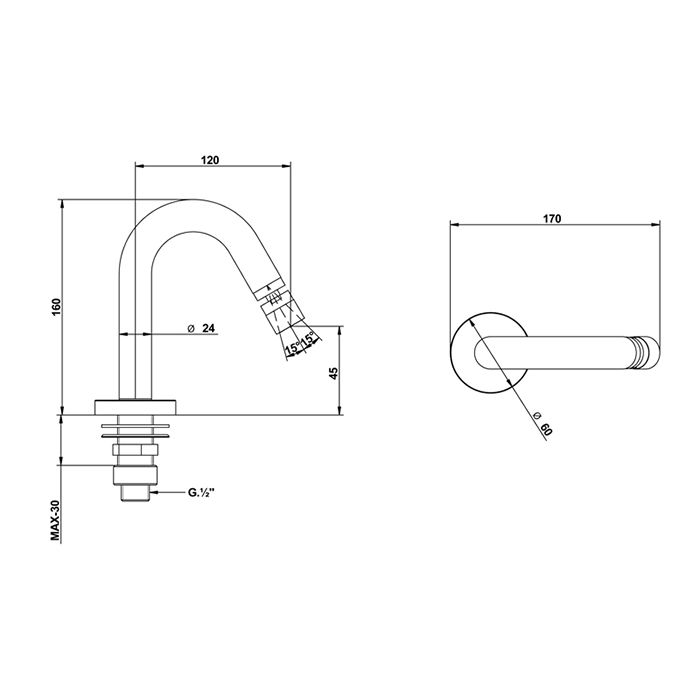 Bongio Soffi Излив для биде, цвет золото