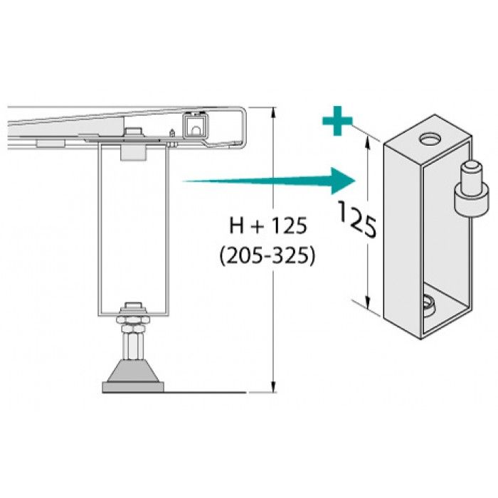 BETTE Комплект удлинителей 125 мм к металлической раме для поддонов высотой h15см
