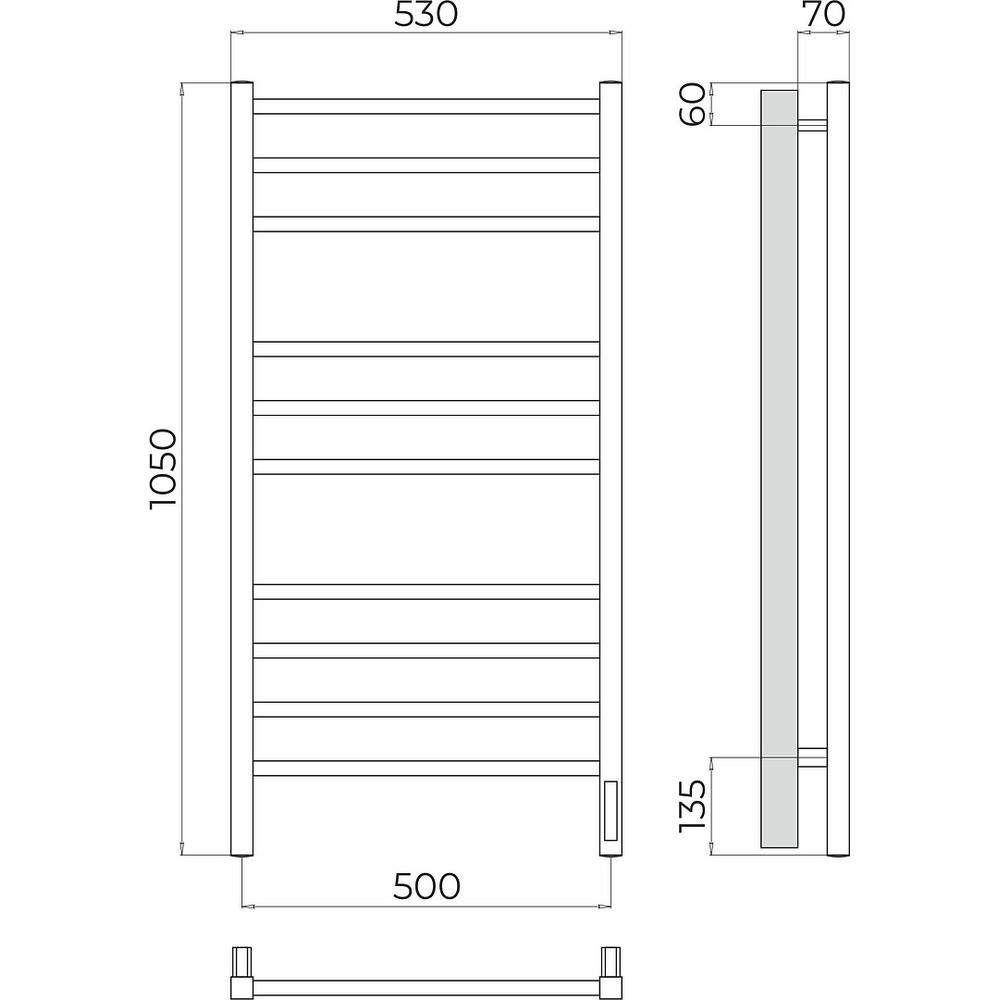 Полотенцесушитель электрический Terminus Ватикан П10 50х105, артикул 4670078544407