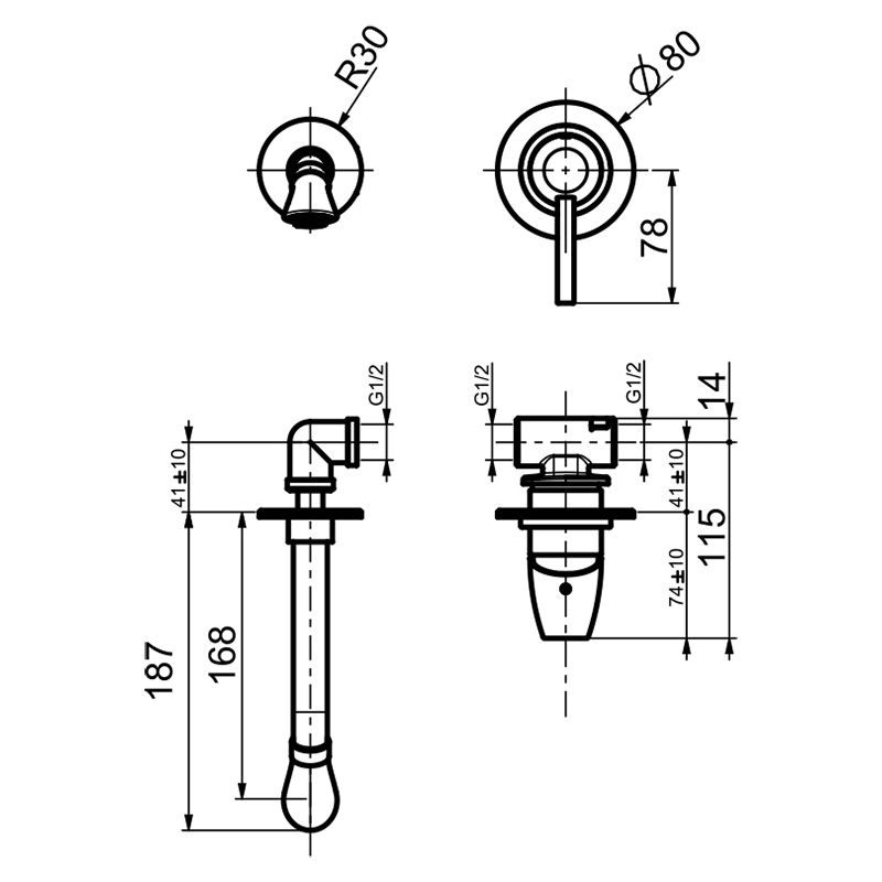 Смеситель для раковины Webert Opera moderna OE830606560, черный, артикул OE830606560