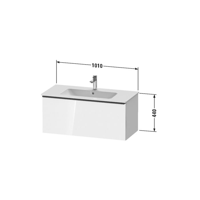 Duravit ME by Starck Раковина для мебели с перел., с 1 отв. под смес., 1030x490мм, Цвет: Белый, артикул 2336100000